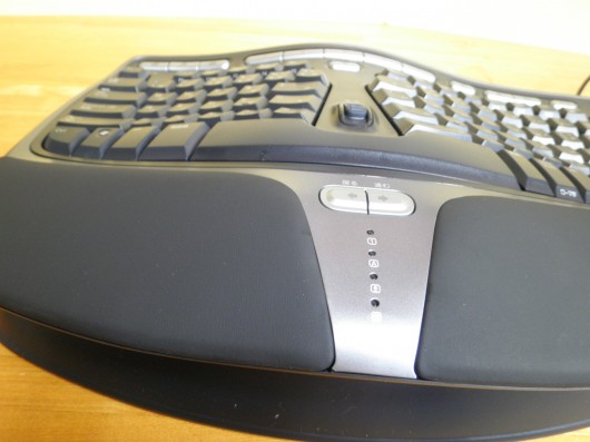 Natural Ergonomic Keyboard 4000の革張り調パームレスト
